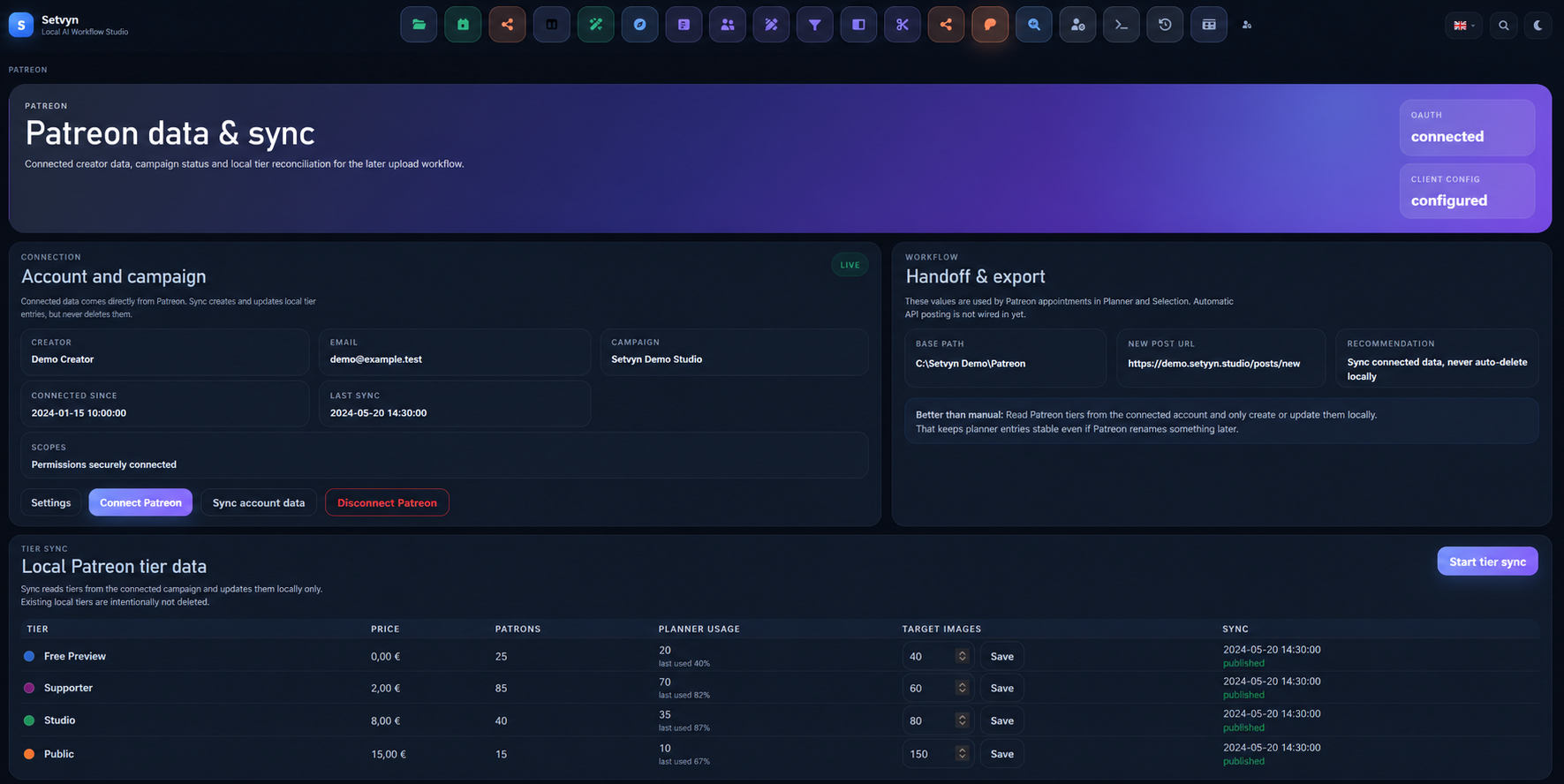 Tiers, sets and releases in sync.